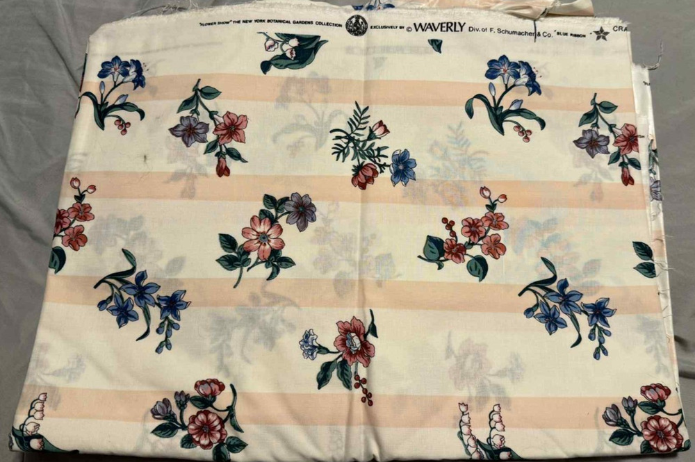 Waverly Fabric BLUE RIBBON "Flower Show" NY BOTANICAL GARDEN 54x304
